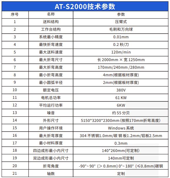 AT-S2000技术参数